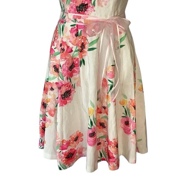 ModCloth Hotline Spring Floral Retro Dress Women’s M Pink Lined Sleeveless - Picture 4 of 10